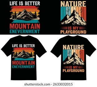 Mountain graphic design for mountain lover. Adventure graphic design. Mountain t-shirt design. Outdoor graphic design.