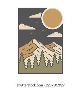 Mountain graphic illustration vector art t-shirt design