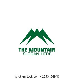 Mountain graphic logo template, simple logo, flat design.