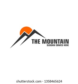 Mountain graphic logo vector, simple mountain logo, flat design.