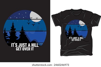 Mountain  graphic t-shirt design vector.Mountain illustration, outdoor adventure .Outdoor at the mountain retro print design for t shirt and others.