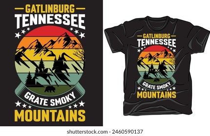 Diseño gráfico de la camiseta de la montaña Vector. Ilustración de la montaña, aventura al aire libre. Diseño de impresión retro de la montaña para la camiseta y otros.