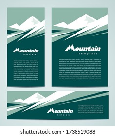 Mountain green theme Set flyer cover, banner, roll up banner