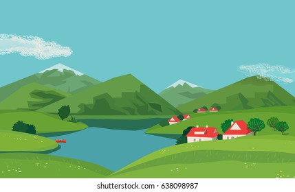 Mountain green valley landscape