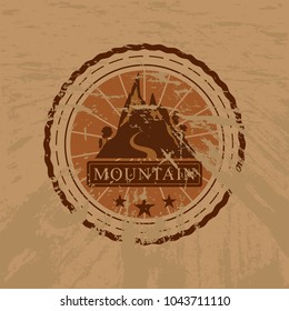 Mountain grunge emblem