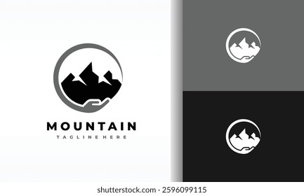 the mountain hand circle logo
