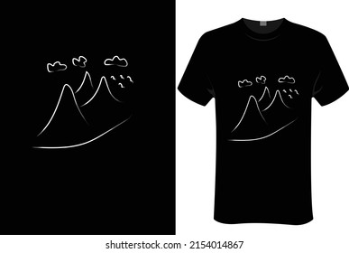 Mountain hand drawing style Design | unisex t-shirt design, this design for print-on-demand t-shirt printing businesses and to upload online stores as well. It's 100% royalty free.100% editable Eps 10