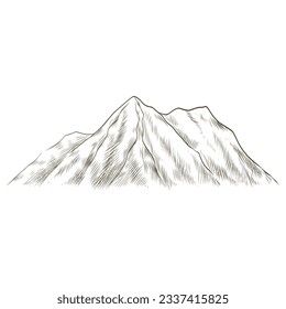 Mountain Hand Drawn Landscape Drawing Illustration