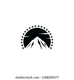 Mountain Hand Drawn Logo Template. Vector Design Element Vintage Style for Logotype