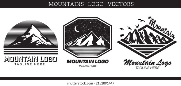 Mountain hand drawn vector icon logo illustration board