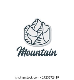 Handgeschriebener Logo-Vektor, minimales Logo-Design der Berge.