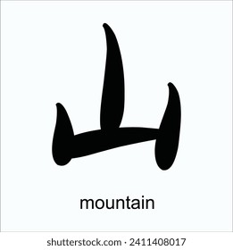 mountain with hanzi 山 (shani) meaning is mountain. vector design illustration. Eps 10