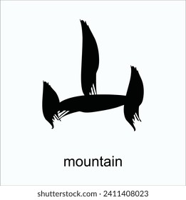 mountain with hanzi 山 (shani) meaning is mountain. vector design illustration. Eps 10