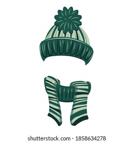 Mountain hat and scarf icon. Cartoon of mountain hat and scarf vector icon for web design isolated on white background