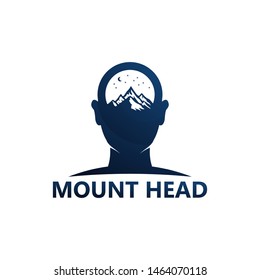 Mountain Head Logo Template Design Vector, Emblem, Design Concept, Creative Symbol, Icon