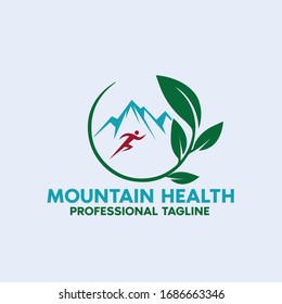 mountain health vector logo design template