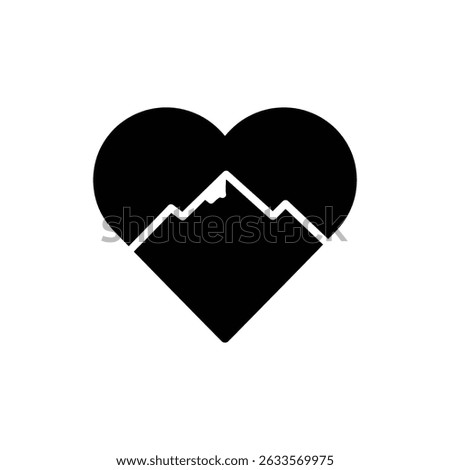 Mountain in Heart Symbolizing Endurance and Inner Strength