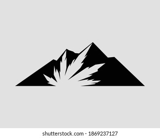 Concepto del logotipo minimalista del cáñamo de montaña