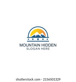 Mountain hidden logo icon design 