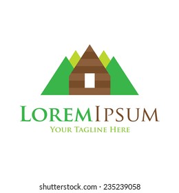 Mountain high home icon simple elements wilderness logo