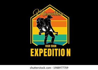 mountain high rock expedition color orange yellow and green