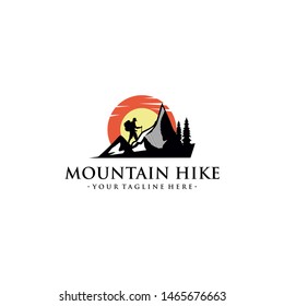 Mountain Hike Logo Vector Template