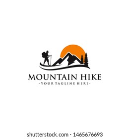 Mountain Hike Logo Vector Template