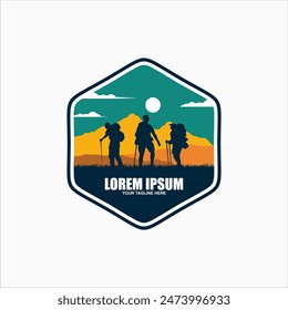 Mountain Hike Logo Vector Template