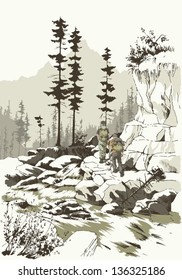 Mountain hiking
