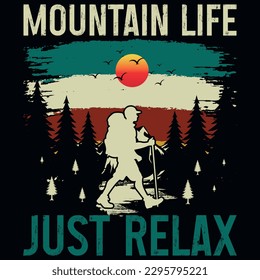 Mountain hiking adventure graphics tshirt design 