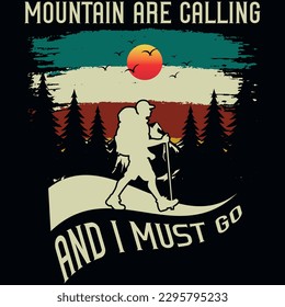 Mountain hiking adventure graphics tshirt design 