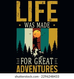 Mountain hiking adventure graphics tshirt design 