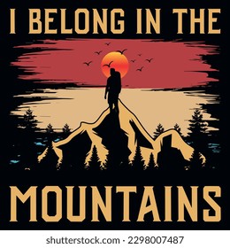Mountain hiking adventure graphics tshirt design 