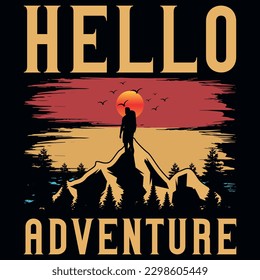 Mountain hiking adventure graphics tshirt design 