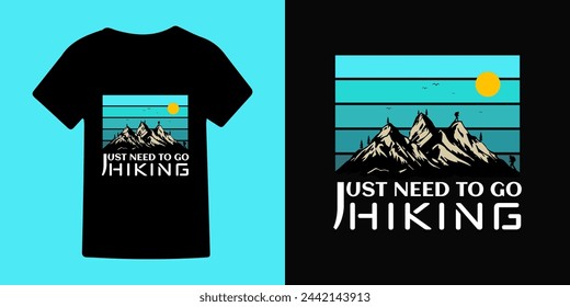 Mountain hiking adventure graphics t-shirt design vector illustration.