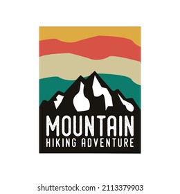 mountain hiking adventure vintage typography retro mountain camping hiking slogan t-shirt design illustration