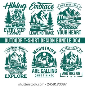 Mountain Hiking Camping T-Shirt Design Bundles vector Design
