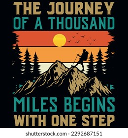 Mountain hiking graphics tshirt design 