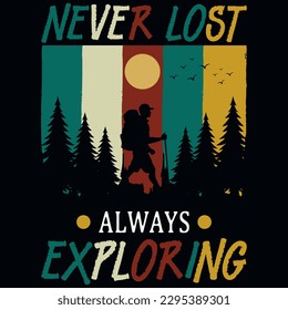 Mountain hiking graphics tshirt design vector design 