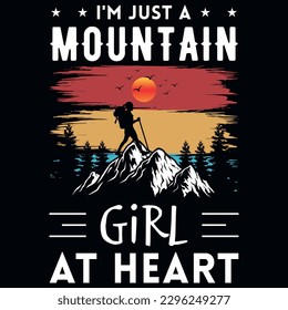 Mountain hiking graphics tshirt design vector design 