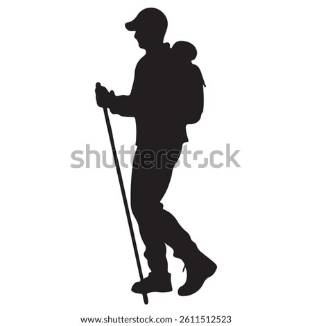 Mountain Hiking or Hiker Silhouettes Vector illustration
