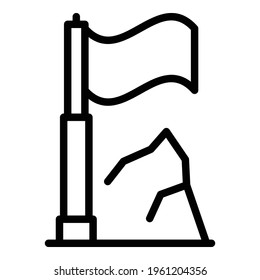 Mountain hiking icon. Outline Mountain hiking vector icon for web design isolated on white background