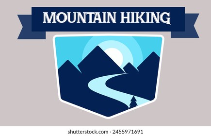 Mountain hiking Logo design concept , vector