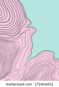 Mountain hiking. Map line of topography. Vector abstract topographic map concept with space for your copy. 3D Cartography concept background. Map mockup infographics. World map Template. Wavy backdrop