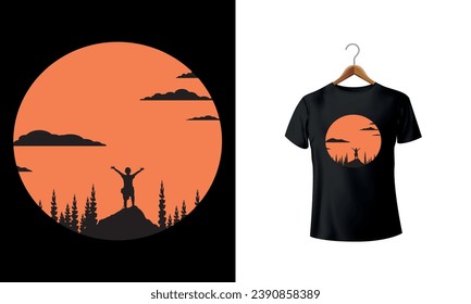 mountain hiking tshirt design for hikers 