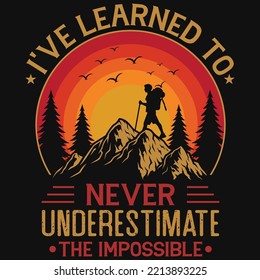 Mountain hiking tshirt design vector design 