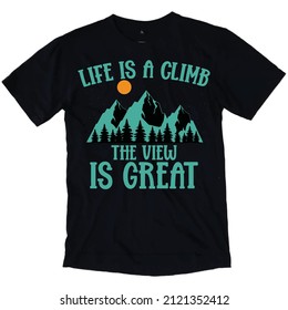 MOUNTAIN HIKING T-SHIRT  AND VECTOR DESIGN