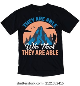 MOUNTAIN HIKING T-SHIRT  AND VECTOR DESIGN