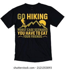 MOUNTAIN HIKING T-SHIRT  AND VECTOR DESIGN