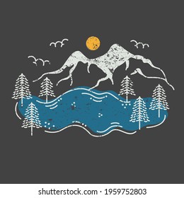 
Mountain hiking Vector Hoodies design